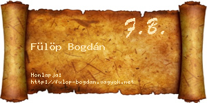Fülöp Bogdán névjegykártya